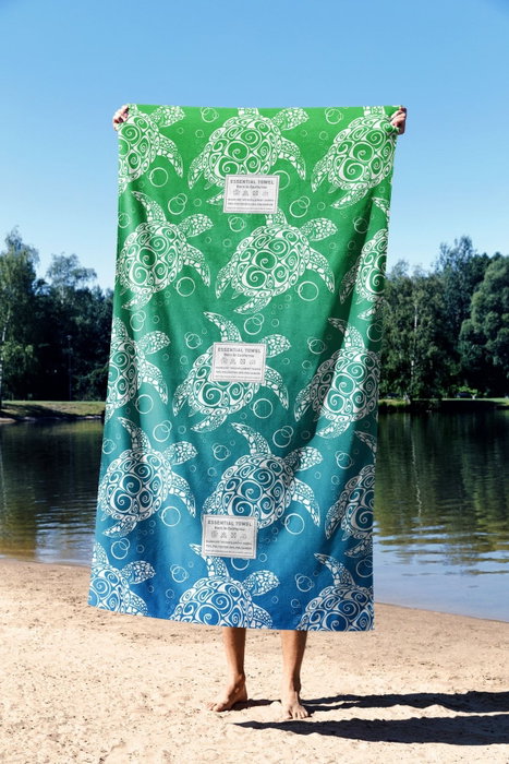 Mijölnir Blue Turtle 90 Toalla de Playa Multicolor 90 x 150 cm 70% Poliéster 30% Poliamida Microfilamento